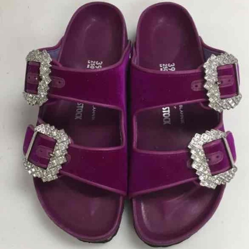 Manolo Blahnik x Birkenstock Arizona sandals Size 39 SEE PIC OF SIZE